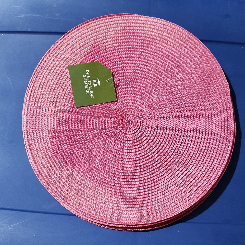 Destination Summer Pink Woven Placemat Set Of 8